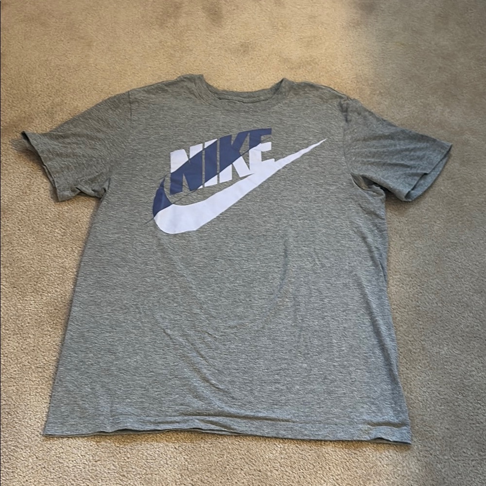 Heather Gray Short Sleeve Tee with Nike Logo